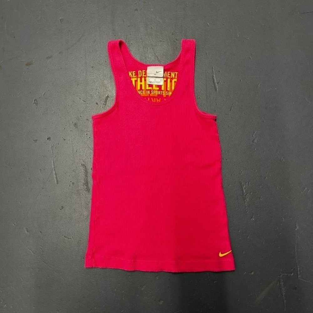 Y2K women's Nike grey tag hot pink essential swoosh ribbed baby doll Tank top